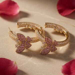 Prism Blush Pink Butterfly Glow Semi Hoops