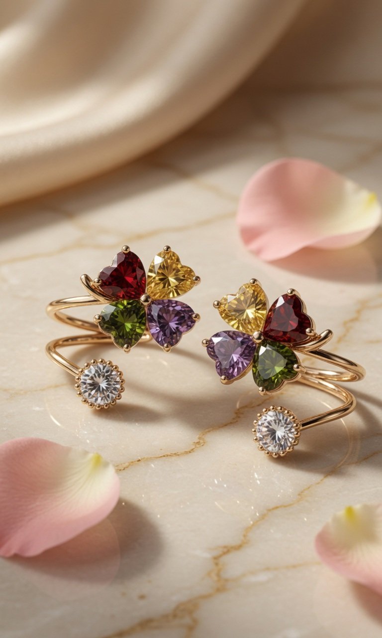 Aurielle butterfly zirconia earcuff earrings - Image 2