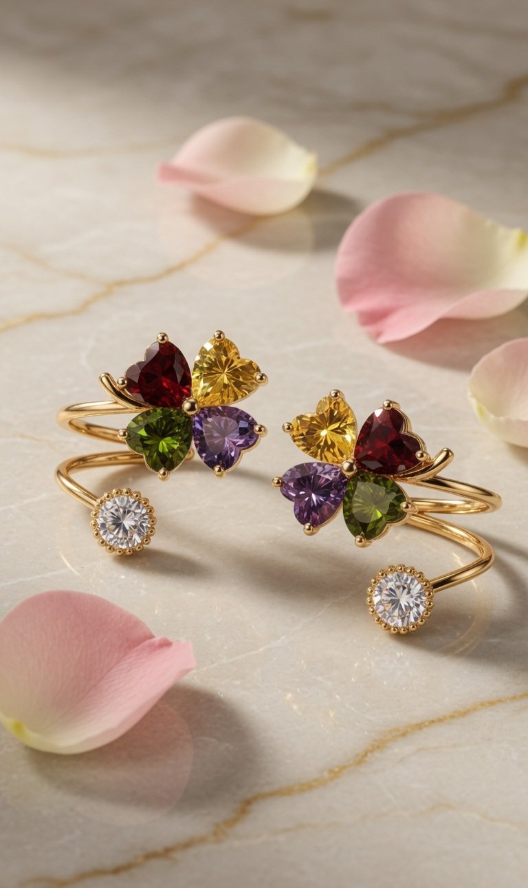 Aurielle butterfly zirconia earcuff earrings
