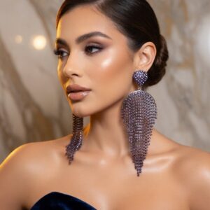 Lilac Curtain Tassel Earrings