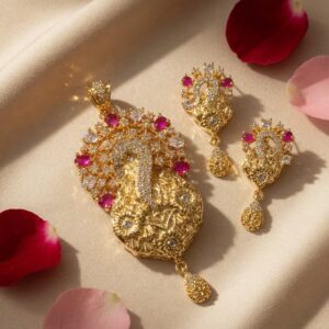 Ruby Nugget Pendant Set