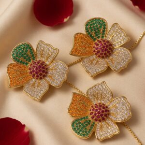 Multi Colour Nano Setting Pendant Set