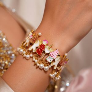 Shaadi Edit Baraat Doll Charm Bangles Gold Finish
