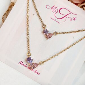 Pink Aura Gold Plated Pendant Chain