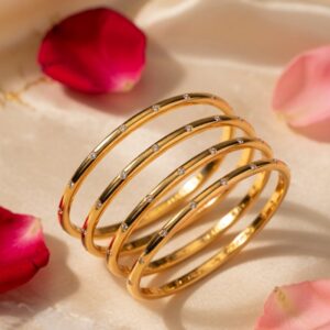 Sleek Golden bangles (set of 4)