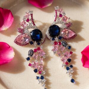 Radiant Grace Sapphire & Blush Pink Earrings