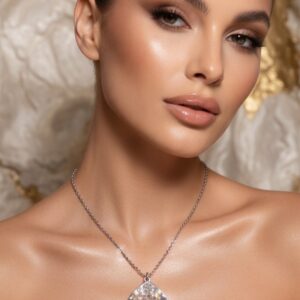 Trillion Cut Treasure White Pendant Set