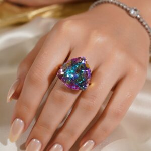 Shaded Aqua Marine Trillion Cut Ring