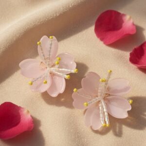 Pastel Pink Flower Studs