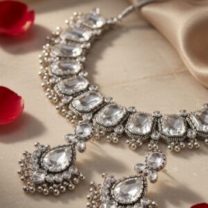Tara Statement Heritage Clear Crystals With Oxidized Finish