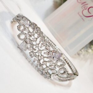Primal Glow Diamond Look Bracelet- Platinum Finish