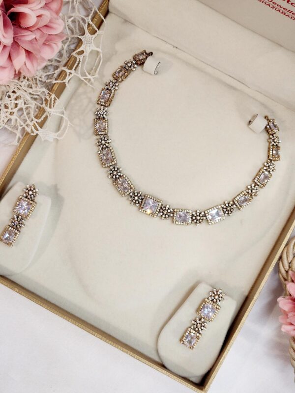Antique Finish Solitaire Neckline Set