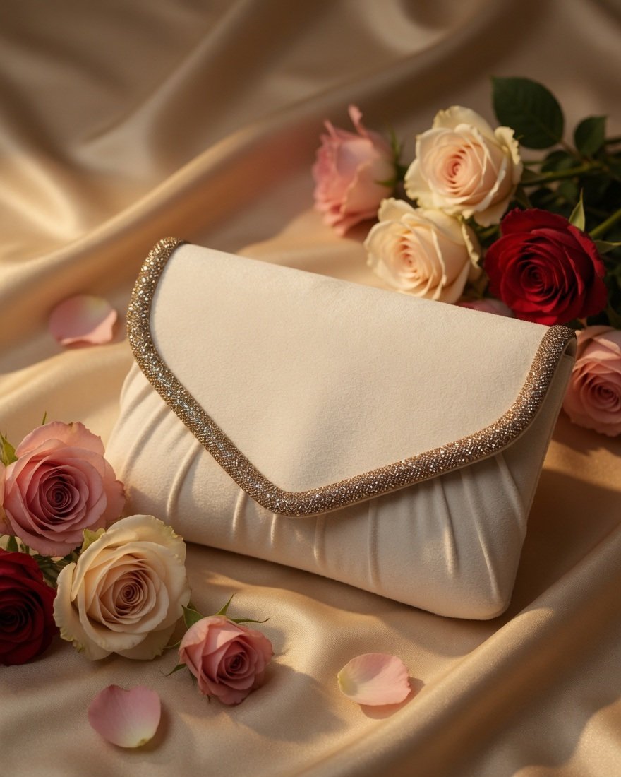 Ivory Gleam Crystal Clutch