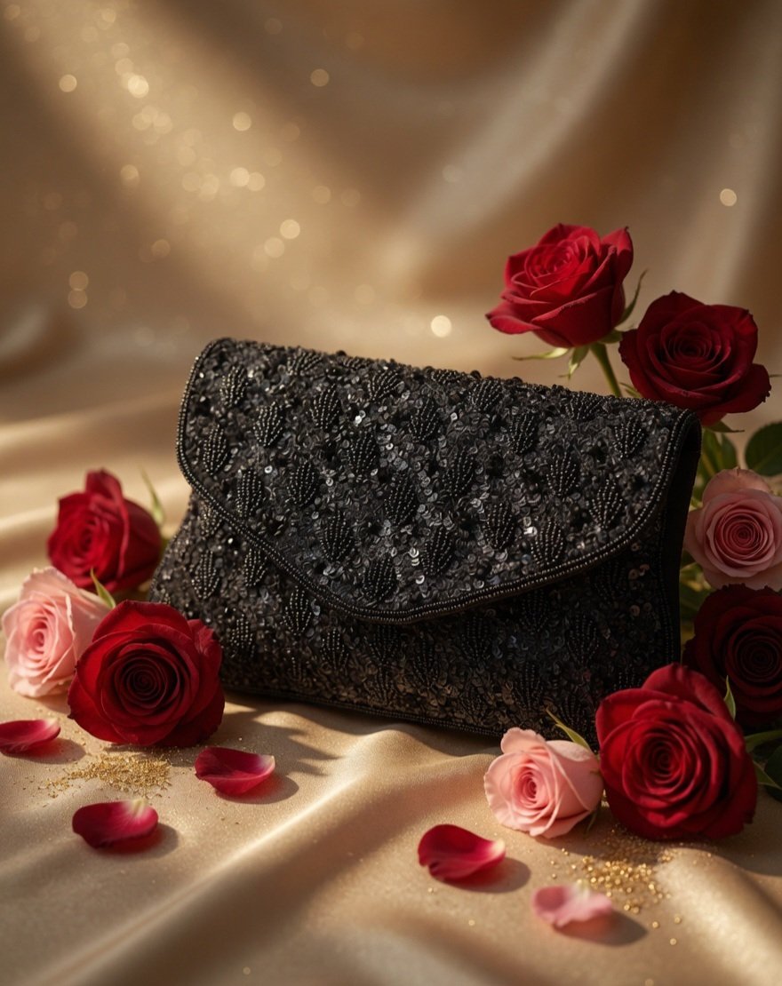 Midnight Glam Sequin Evening Clutch