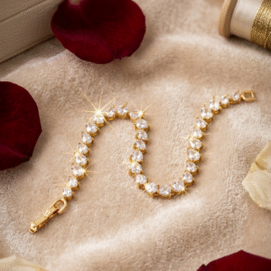 The Genevieve Pear-Cut Clear Crystal Strand Bracelet-Gold Finish