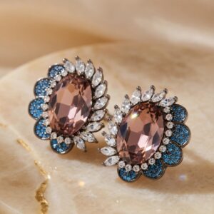 Chocolate Wine & Firoza Scallop Studs