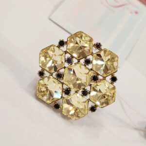 Sunny Hex Topaz Antique Finish Bloom Ring