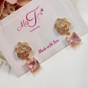 Vintage blush pink Crystal Earrings
