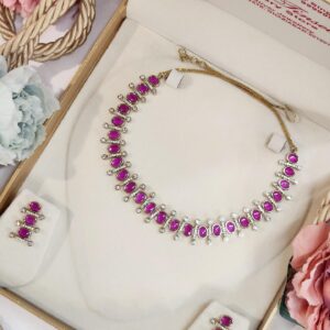 Moissanite Ruby Choker Set
