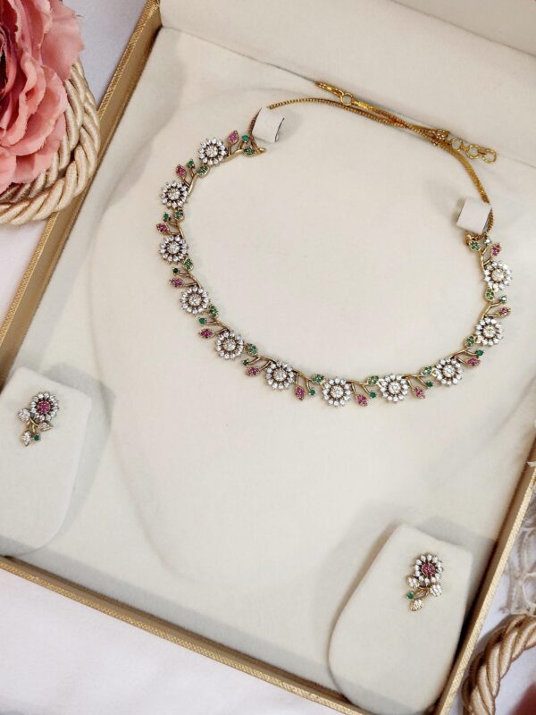 Semi Precious Look Sleek Choker Set