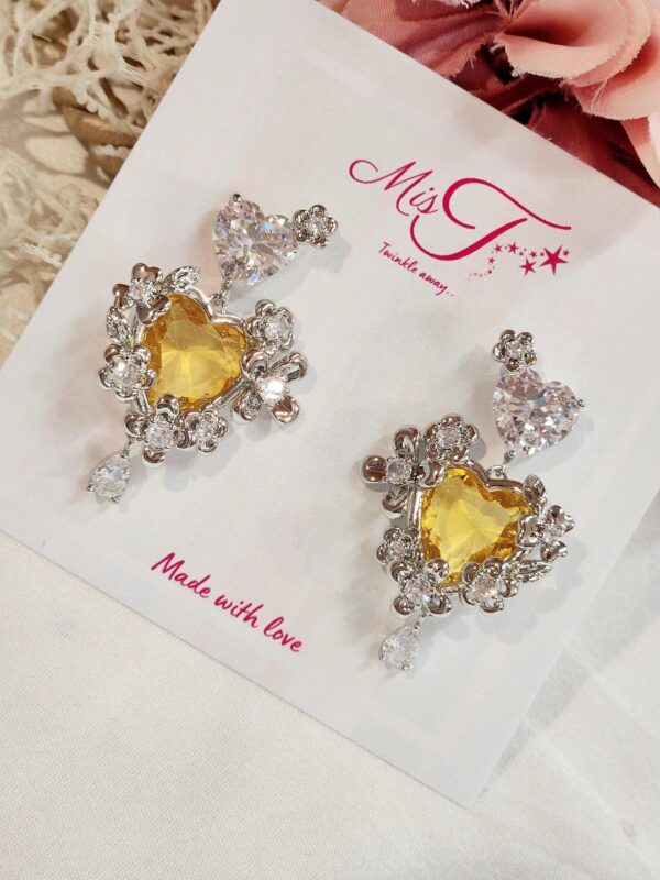 Topaz Heart Berry Earrings