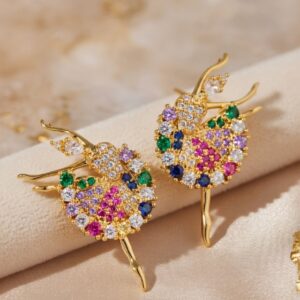 Multi Colour Ballerina Studs