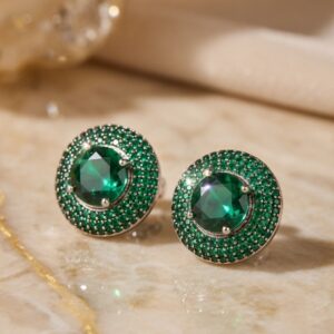 Emerald Green Layered Studs