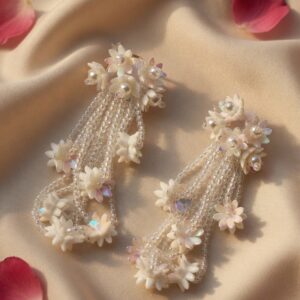 Pearl Flower Rope Earrings