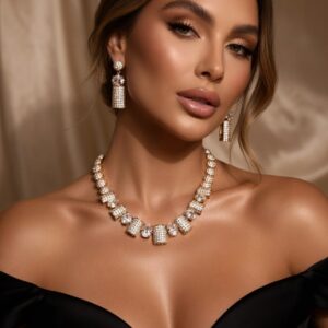 Blush Spark Choker Set in Antique Finish