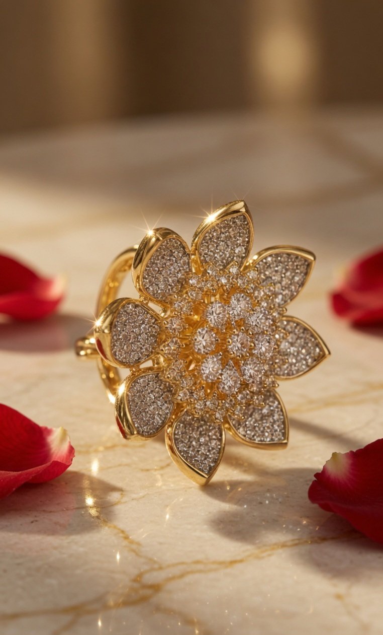 Aurora Petal Statement Ring- Gold Finish - Image 2