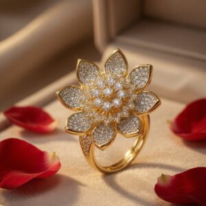 Aurora Petal Statement Ring- Gold Finish