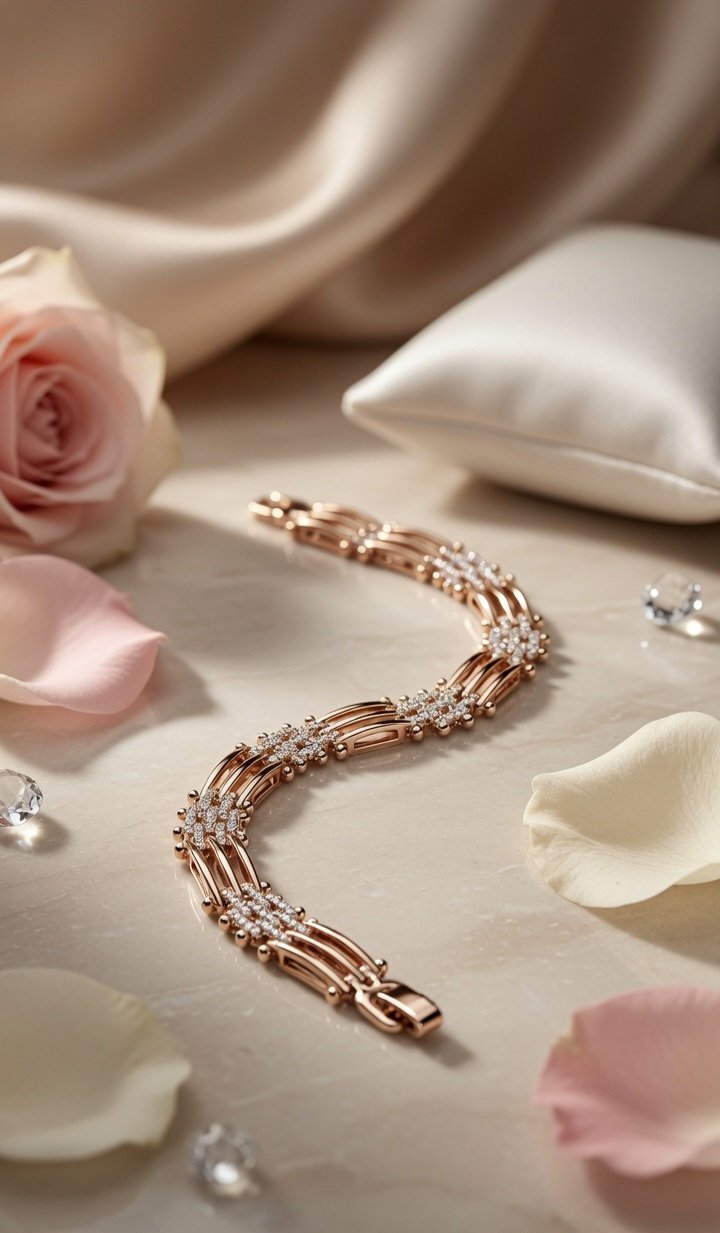 The Venetian Lattice Multi-Row Cross Link Tennis Bracelet-Gold Finish