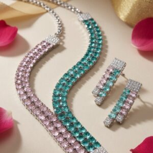 Pastel indo western choker necklace
