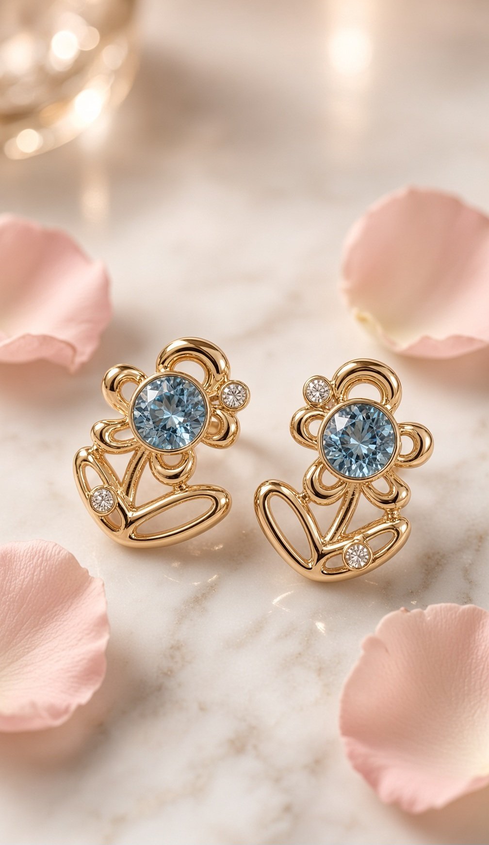 Rich Blue Flower Pot Earrings