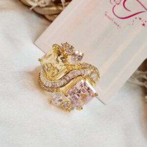 Twin Blush Pink Topaz Vibe Ring