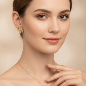 Topaz Daisy Delight Golden Finish Pendant set