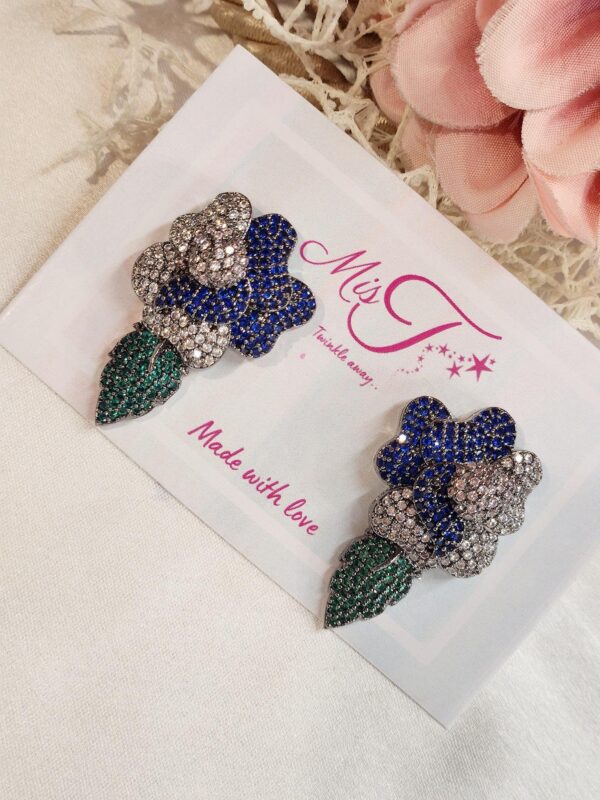 Peacock Tone Flower Studs