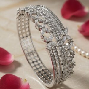 Statement Cuff silver finish bracelet