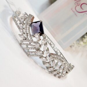 Sparkle Sprout Amethyst Bracelet- Platinum Finish