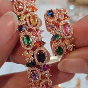 Multicolor Zircon Statement Bracelet for Women
