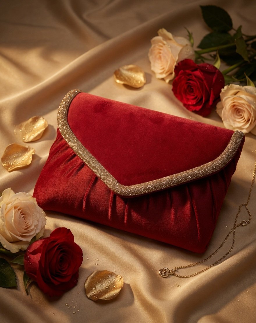 Ruby Royale Velvet Clutch - Image 2