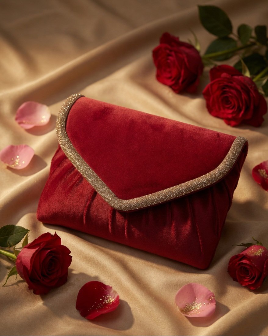 Ruby Royale Velvet Clutch