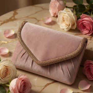 Blush Velvet Luxe Clutch