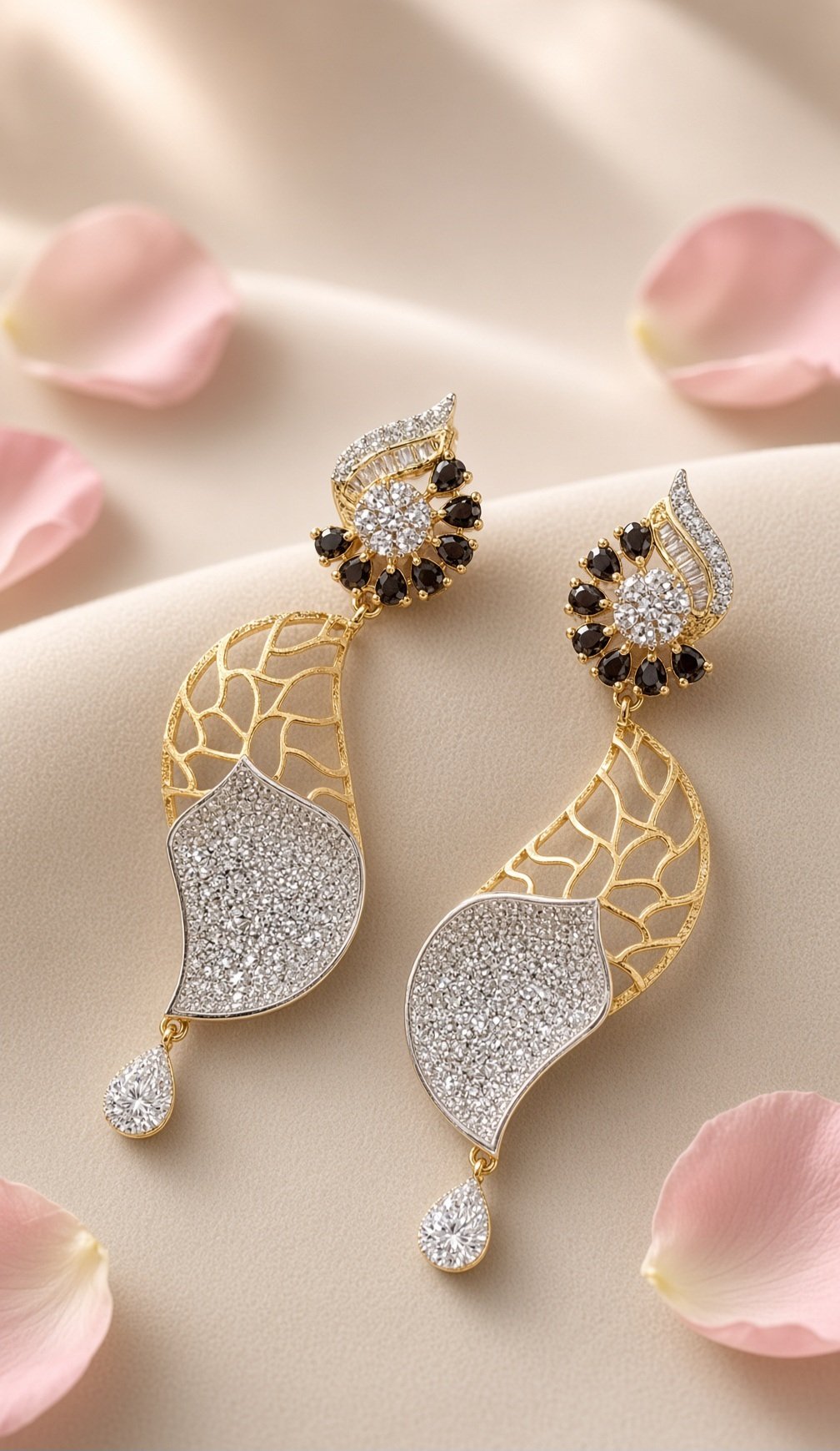 Jewel Wrap Black n Golden earrings