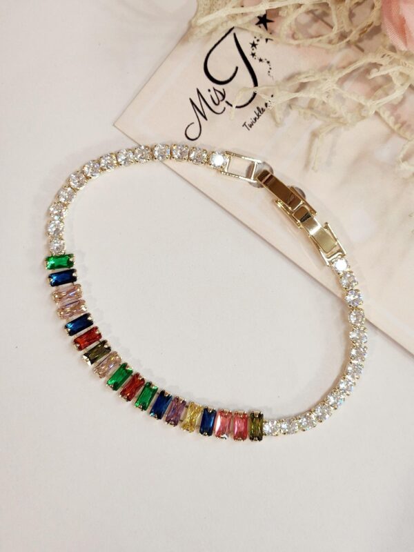 Multi Colour Baguettes Sleek Bracelet