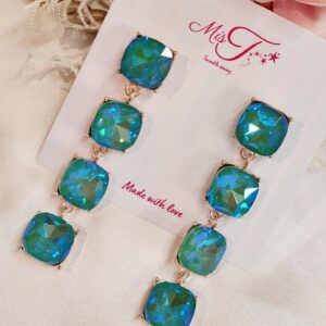 Rainbow Peacock Tone Floor Earrings