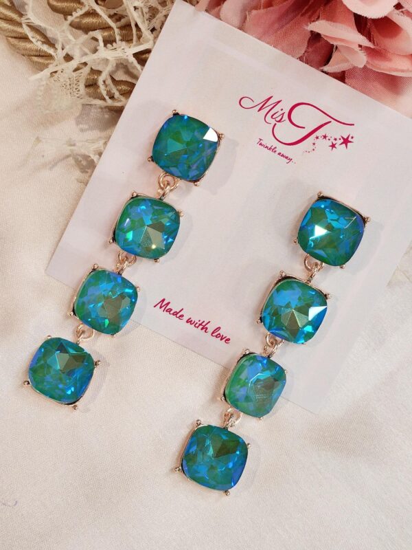 Rainbow Peacock Tone Floor Earrings