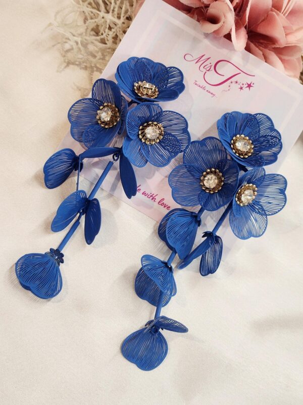 Matte Blue Statement Earrings