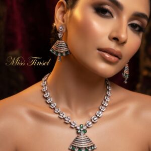 Emerald Green Bell Necklace Set