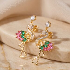 Multi Colour Flamingo Earrings